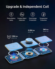 3-in-1 Wireless Charging Station with Magnetic Stand