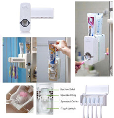 Wall Mounted Toothpaste Dispenser and Toothbrush Holder